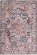 4' X 6' Multicolor Oriental Power Loom Distressed Washable Area Rug