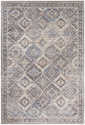 5' X 7' Ivory Latte Oriental Power Loom Distressed Washable Area Rug