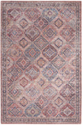 4' X 6' Multicolor Oriental Power Loom Distressed Washable Area Rug