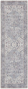 2' X 6' Grey Oriental Power Loom Distressed Washable Runner Rug