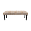 47" Cream And Black Leg Abstract Stripe and Dot Upholstery Bench