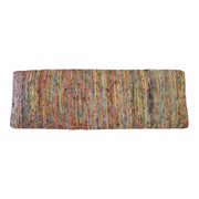 47" Rainbow Stripe Blue Leg Upholstered Bench