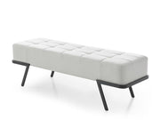 57" White And Black Upholstered Upholstered Bedroom Bench