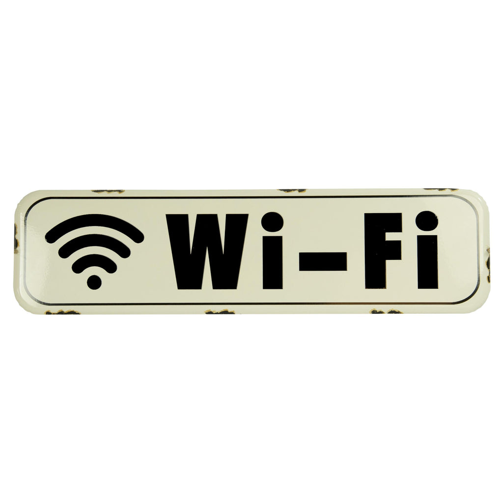 18" Black And White Metal Wi-Fi Wall Decor