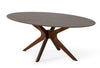 75" Walnut Finish Oval Wood Dining Table