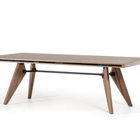 87" Walnut Rectangular Solid Manufactured Wood Dining Table