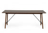 79" Walnut Rectangular Solid Manufactured Wood And Solid Wood Dining Table