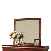 38" Cherry Rectangle Dresser Mirror Mounts To Dresser With Frame