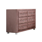 40" Pink Solid Wood Six Drawer Double Dresser