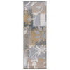 10' Beige And Gray Floral Power Loom Distressed Stain Resistant Runner Rug