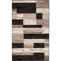 8' X 10' Chocolate Patchwork Power Loom Stain Resistant Area Rug