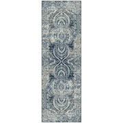 8' Taupe Abstract Power Loom Distressed Stain Resistant Runner Rug