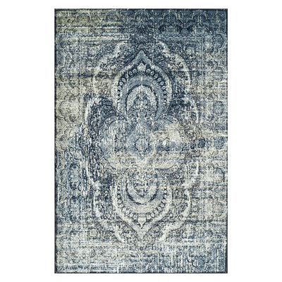 9' X 12' Taupe Abstract Power Loom Distressed Stain Resistant Area Rug