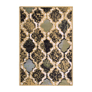 2' X 3' Multi Color Quatrefoil Power Loom Distressed Stain Resistant Area Rug