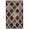 3' X 5' Chocolate Quatrefoil Power Loom Distressed Stain Resistant Area Rug