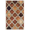 4' X 6' Brown Quatrefoil Power Loom Distressed Stain Resistant Area Rug