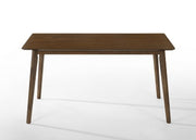 59" Walnut Rectangular Solid Wood Dining Table