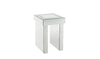 24" Silver Glass And Manufactured Wood Square Mirrored End Table