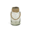 12" Clear And Brown Glass Jar with Rope