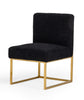 Set Of Two 23" Black And Gold Solid Color Parsons Chair