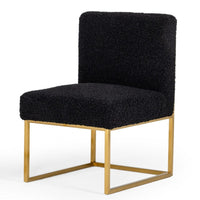 Set Of Two 23" Black And Gold Solid Color Parsons Chair