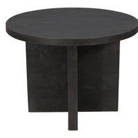 48" Dark Gray Rounded Solid Wood Dining Table