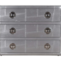 42" Silver Aluminum Three Drawer Standard Dresser