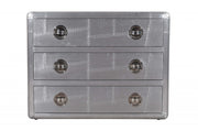 42" Silver Aluminum Three Drawer Standard Dresser