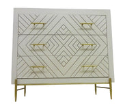 38" Ivory Solid Wood Three Drawer Standard Dresser