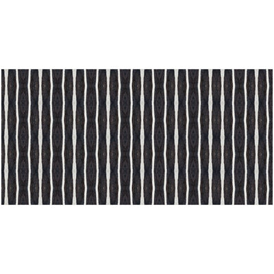 2' X 4' Black And White Modern Stripe Printed Vinyl Area Rug with UV Protection