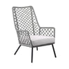 Gray And Gray And Black Metal Side Chair With Cushion