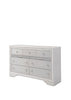 63" White Manufactured Wood Nine Drawer Triple Dresser