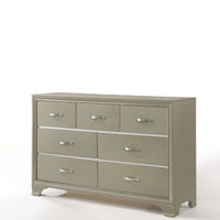 58" Champagne Manufactured Wood Seven Drawer Triple Dresser