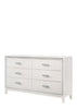 63" White Finish Manufactured Wood Six Drawer Standard Dresser