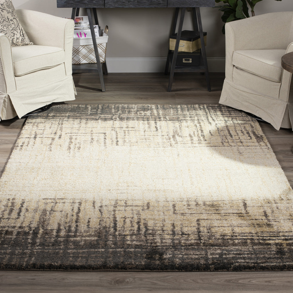 10' X 13' Brown Abstract Ombre Area Rug