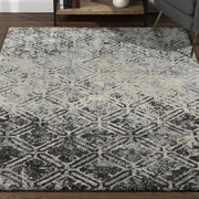 3' X 5' Grey Diamond Area Rug