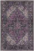 3' X 5' Purple Oriental Distressed Non Skid Area Rug