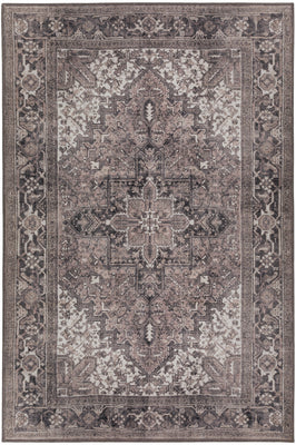 8' X 10' Brown Oriental Distressed Non Skid Area Rug