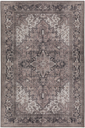 8' X 10' Brown Oriental Distressed Non Skid Area Rug