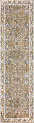 2' X 8' Brown Oriental Distressed Non Skid Runner Rug