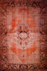 9' X 13' Red Oriental Distressed Non Skid Area Rug