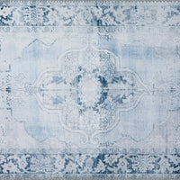 2' X 3' Blue Oriental Distressed Non Skid Area Rug