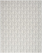 9' X 12' Grey Floral Stain Resistant Non Skid Area Rug