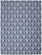 4' X 6' Blue Floral Stain Resistant Non Skid Area Rug