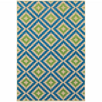 10' X 13' Sand Geometric Stain Resistant Indoor Outdoor Area Rug