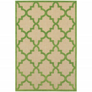 8' X 11' Sand Geometric Stain Resistant Indoor Outdoor Area Rug