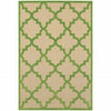 10' X 13' Sand Geometric Stain Resistant Indoor Outdoor Area Rug