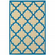 8' X 11' Sand Geometric Stain Resistant Indoor Outdoor Area Rug