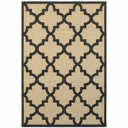 8' X 11' Sand Geometric Stain Resistant Indoor Outdoor Area Rug