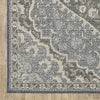 10' X 13' Blue Oriental Stain Resistant Indoor Outdoor Area Rug